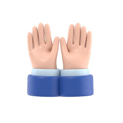 Obraz premium Transparent Backgrounds Mock-up.Human's two hands are extended to the front and open palm to ask for blessings or praying from the Lord in the Hajj, Supports PNG files with transparent backgrounds.