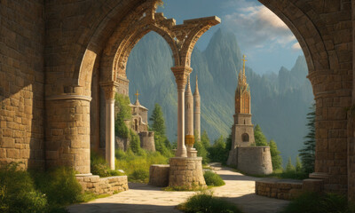 ai generated interior of a traditional castle, building