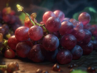 Beautiful organic background of freshly picked grapes created with Generative AI technology