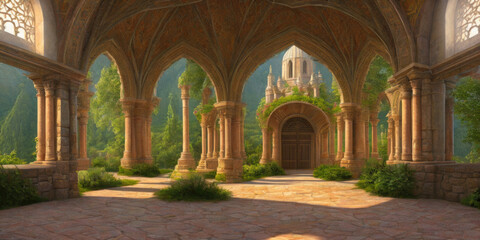 ai generated interior of a traditional castle, building