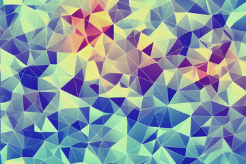Fototapeta premium Abstract background of ocean color polygons 3D. Vector Illustration.