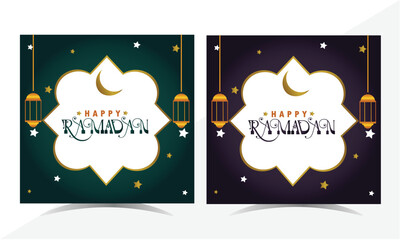 Editable  social media post template. ramadan sale banner concept for promotion with podium.