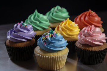 assortment of flavored cupcakes, generative ai