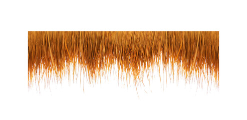 Thatching straw roof, from dry grass isolated on white transparent background, of the bar on the beach during the holiday season. Png file - Powered by Adobe