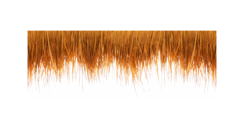 Thatching straw roof, from dry grass isolated on white transparent background, of the bar on the beach during the holiday season. Png file