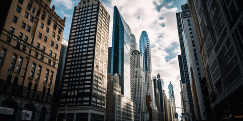 Fototapeta na wymiar Skyscrapers and building in city Genetarive AI