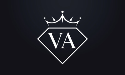 Fototapeta na wymiar Diamond crown vector. Luxury queen logo for jewelry vector with letters