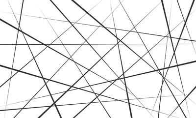 Random chaotic lines. Abstract geometric pattern. Outline monochrome texture.