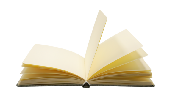 open book isolated on white in png format , academic and education concept