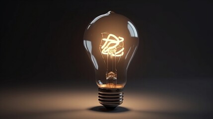 Lightbulb with warm light effects, highly detailed 