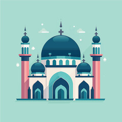 Flat and Cartoon Style Icon Illustrations of Muslim Mosque