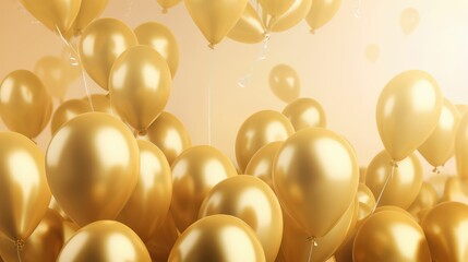 golden balloons background, generative AI
