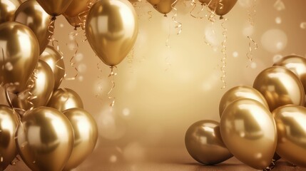 golden balloons background, generative AI