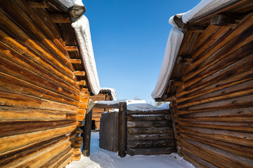 Wooden houses in Taltsy Architectural-Ethnographic Museum