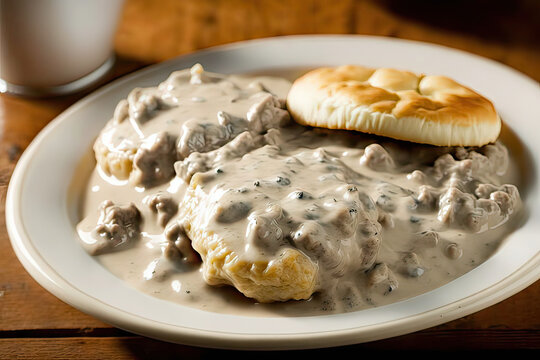  Biscuits and Gravy A Southern breakfast dish, generative artificial intelligence