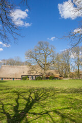 Historic farmhouse in agricultural village Orvelte, Netherlands