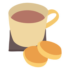 cup of coffee and cookies