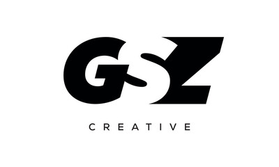 GSZ letters negative space logo design. creative typography monogram vector	