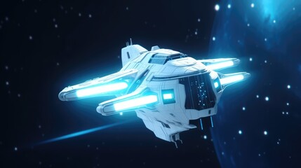 Fototapeta premium White spaceship made with generative ai
