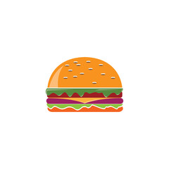burger icon logo design vector food color illustration