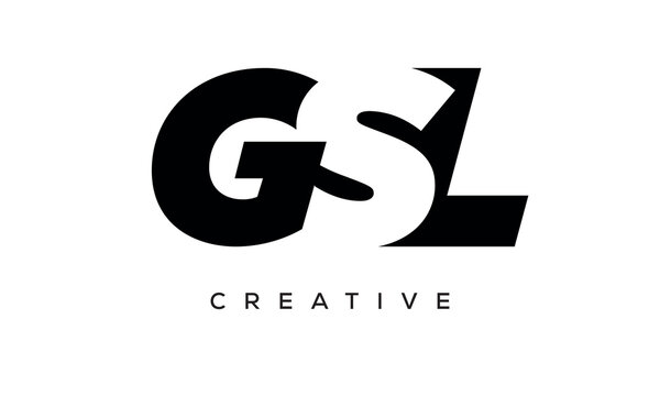 GSL letters negative space logo design. creative typography monogram vector	