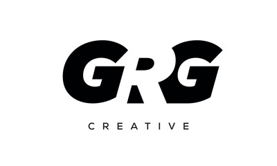 GRG letters negative space logo design. creative typography monogram vector	