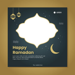 Ramadan sale social media post template banners ad. Editable vector illustration.