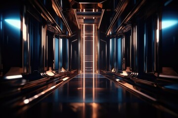 Futuristic hallway concept, made with generated ai