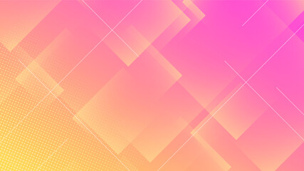 Modern Abstract Background Triangle Mosaic and Orange Pink Gradient Color