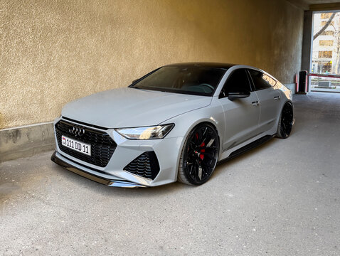 Yerevan, Armenia, 03.22.2023: New AUDI RS7 quattro parked on the street