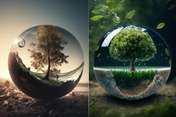 Natural environment background concept for Earth day. Generative AI