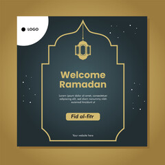 Ramadan sale social media post template banners ad. Editable vector illustration.
