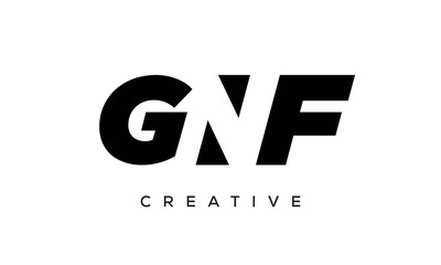GNF letters negative space logo design. creative typography monogram vector	