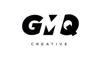 GMQ letters negative space logo design. creative typography monogram vector	