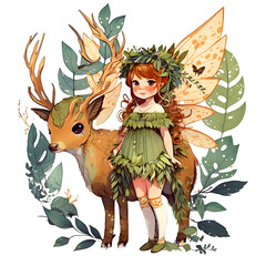 Cute Fairy And Deer Bundle
