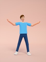 3D rendering of young fashionable men