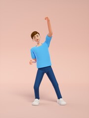 3D rendering of young fashionable men