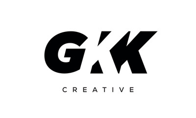 GKK letters negative space logo design. creative typography monogram vector	