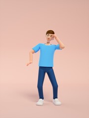 Fototapeta na wymiar 3D rendering of young fashionable men