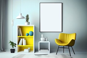 Empty Frame Mockup in Blank Room Background for picture or photo your product