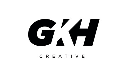 GKH letters negative space logo design. creative typography monogram vector	