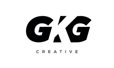 GKG letters negative space logo design. creative typography monogram vector	