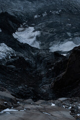 View on glacier in mountains in Alps