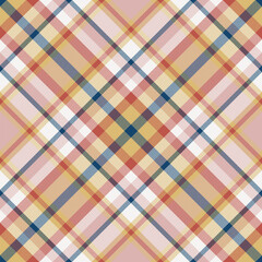 Plaid pattern vector. Check fabric texture. Seamless textile design for clothes, paper print.