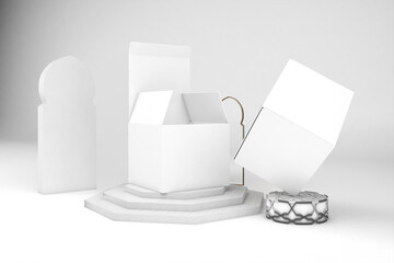 Arabic Boxes Front Side In White Background