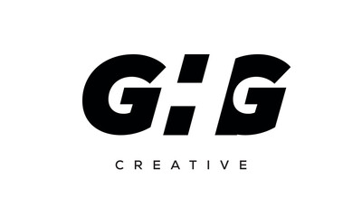 GHG letters negative space logo design. creative typography monogram vector	