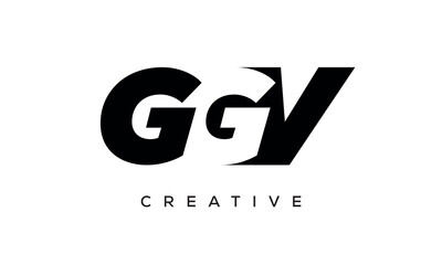 GGV letters negative space logo design. creative typography monogram vector	