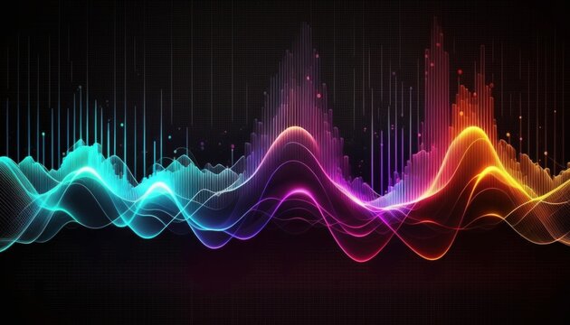 An Abstract Representation Of Sound Waves And Music Frequencies. Generative AI