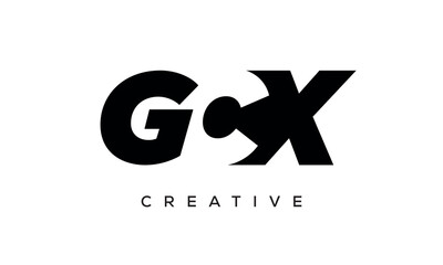 GCX letters negative space logo design. creative typography monogram vector	