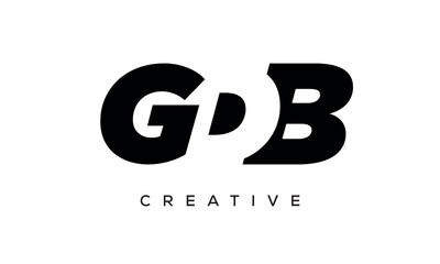 GDB letters negative space logo design. creative typography monogram vector	
